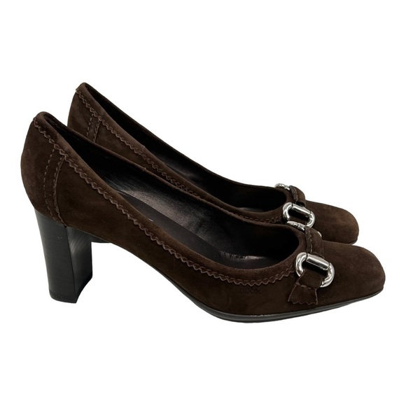 Geox Shoes - Geox Respira Brown Suede Comfort Heels Women’s 38